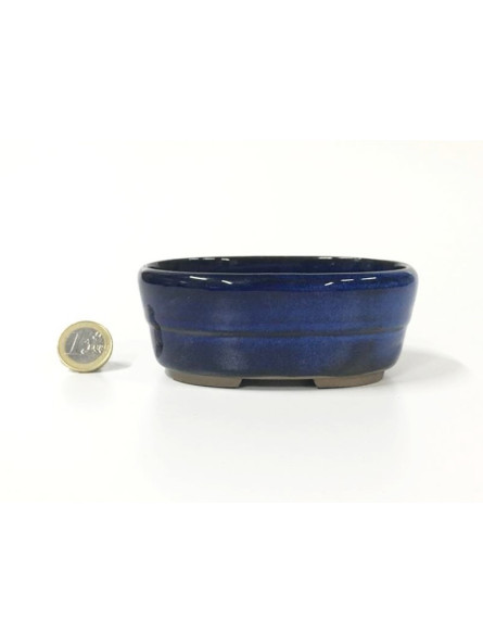 Tiesto ovalado 11.5 cm azul Yokkaichi 13264/8 maceta para bonsai