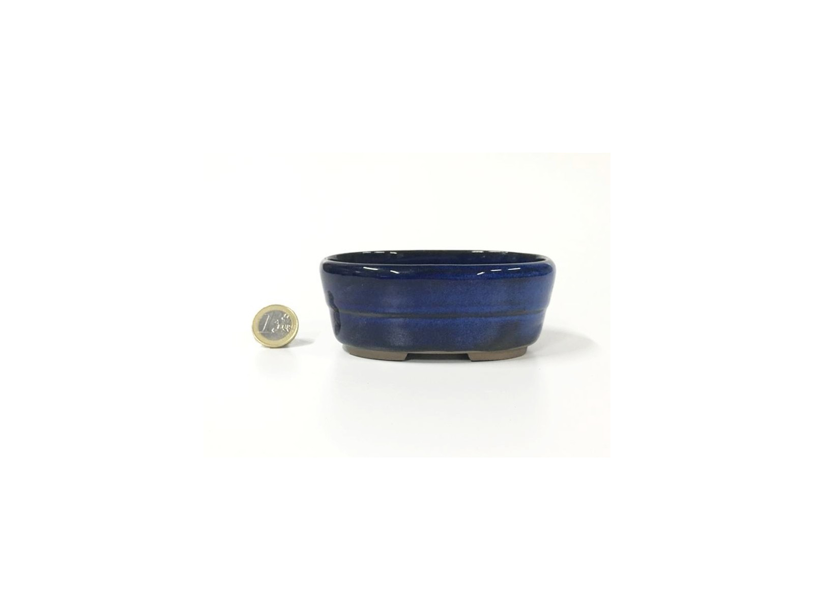 Tiesto ovalado 11.5 cm azul Yokkaichi 13264/8 maceta para bonsai