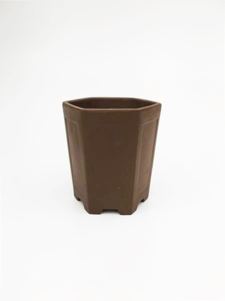 Tiesto hexagonal cascada 11 cm 14558/3 sin esmaltar bonsai