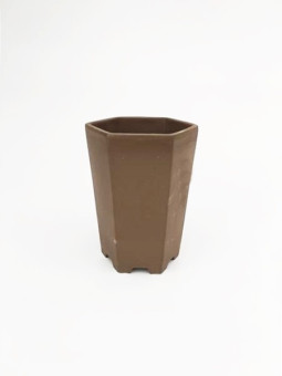 Tiesto hexagonal cascada 9 cm 14557/3 sin esmaltar maceta para bonsai