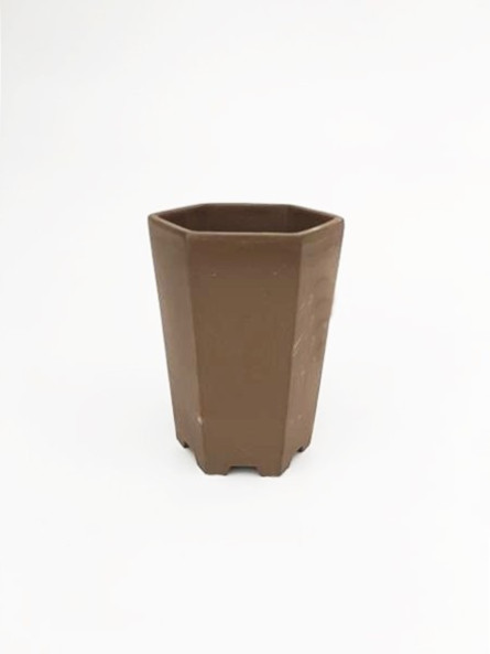 Tiesto hexagonal cascada 9 cm 14557/3 sin esmaltar maceta para bonsai