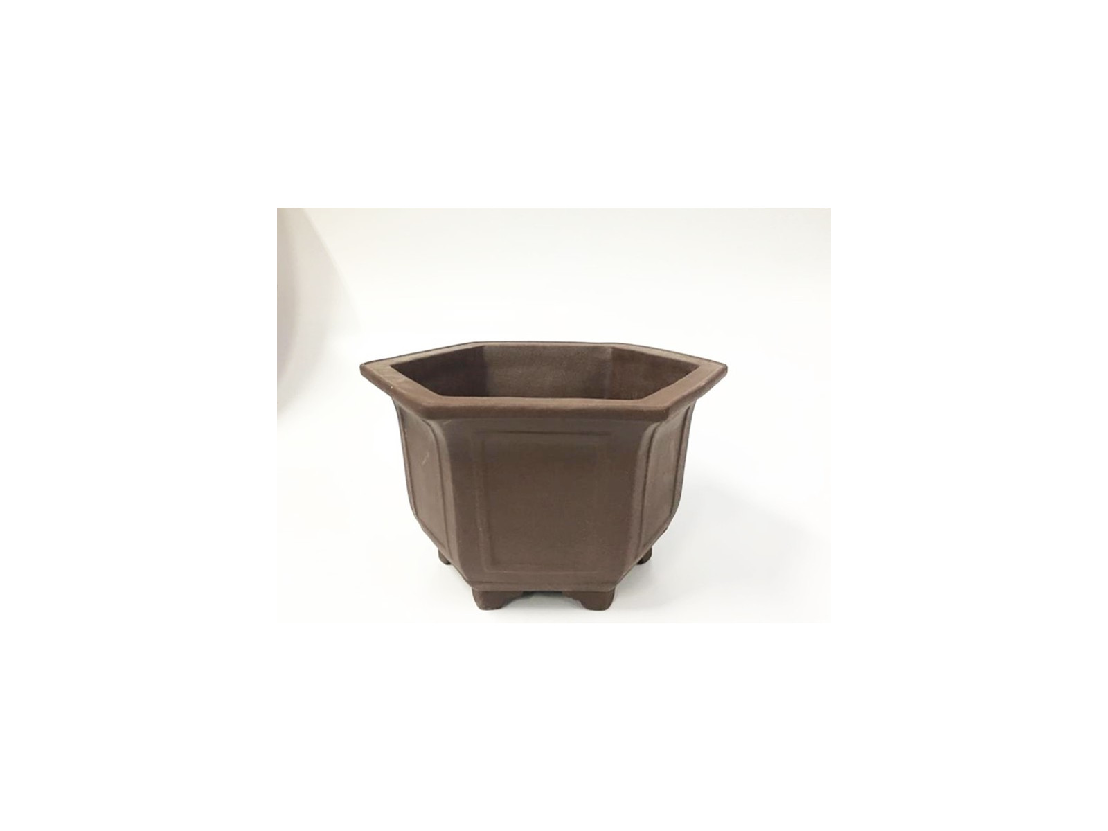 Tiesto hexagonal cascada 39 cm Yixing 14573 sin esmaltar bonsai