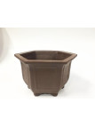 Tiesto hexagonal cascada 39 cm Yixing 14573 sin esmaltar bonsai