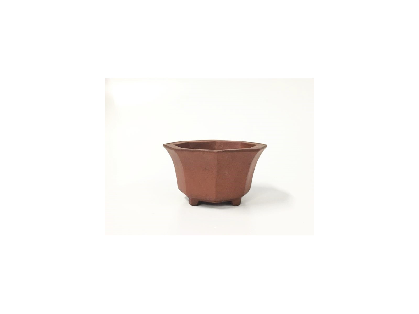 Tiesto hexagonal 12 cm Yixing 14576 sin esmaltar bonsai