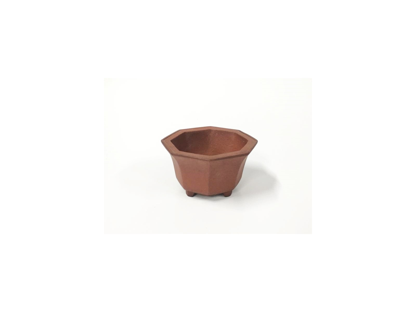 Tiesto hexagonal 12 cm Yixing 14576 sin esmaltar bonsai