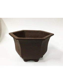 Tiesto hexagonal cascada 50.5 cm Yixing 14572 sin esmaltar bonsai