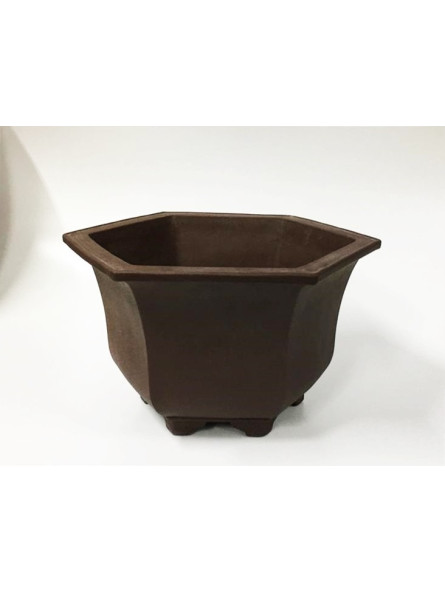 Tiesto hexagonal cascada 50.5 cm Yixing 14572 sin esmaltar bonsai
