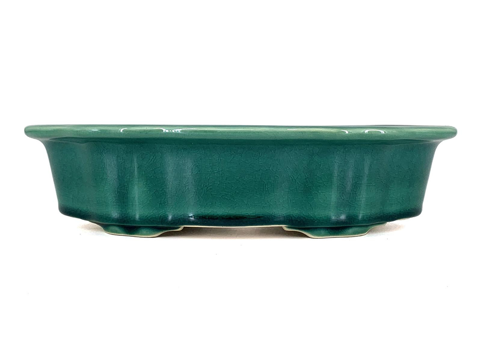 Tiesto ovalado 25.5 cm Yixing verde CPA105