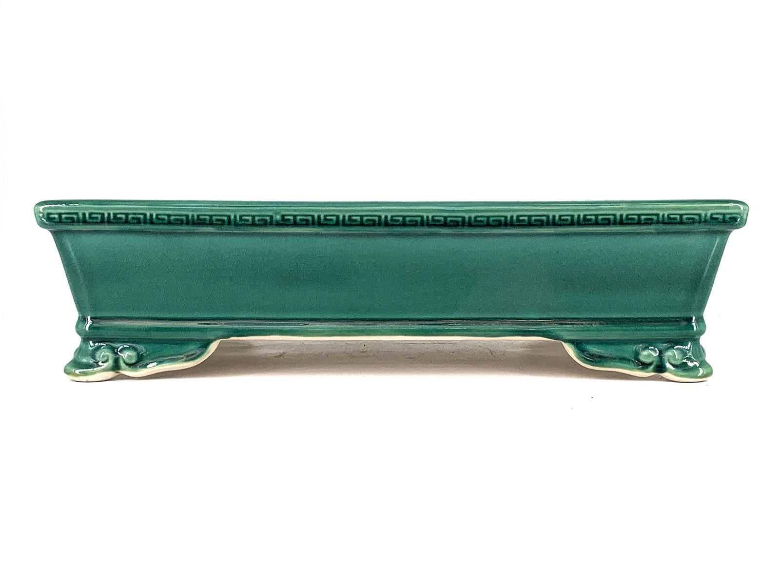 Tiesto rectangular 38.5 cm Yixing verde CPA86