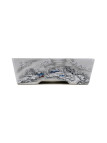 Tiesto rectangular 15 cm Yixing blanco con dibujo CPA102