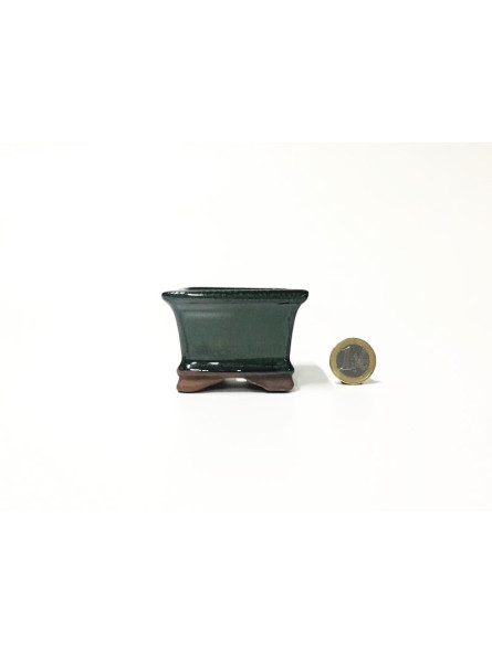 Tiesto cuadrado 7 cm verde 32511/8 para bonsai mame o kusamono