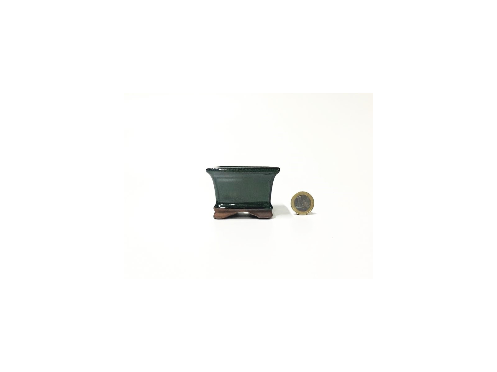 Tiesto cuadrado 7 cm verde 32511/8 para bonsai mame o kusamono