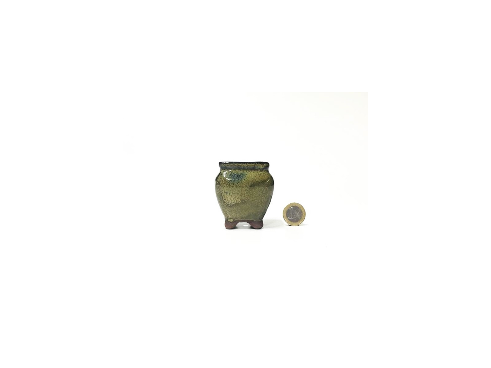 Tiesto cuadrado cascada 4.5 cm verde 32511/12 para bonsai kusamono o mame