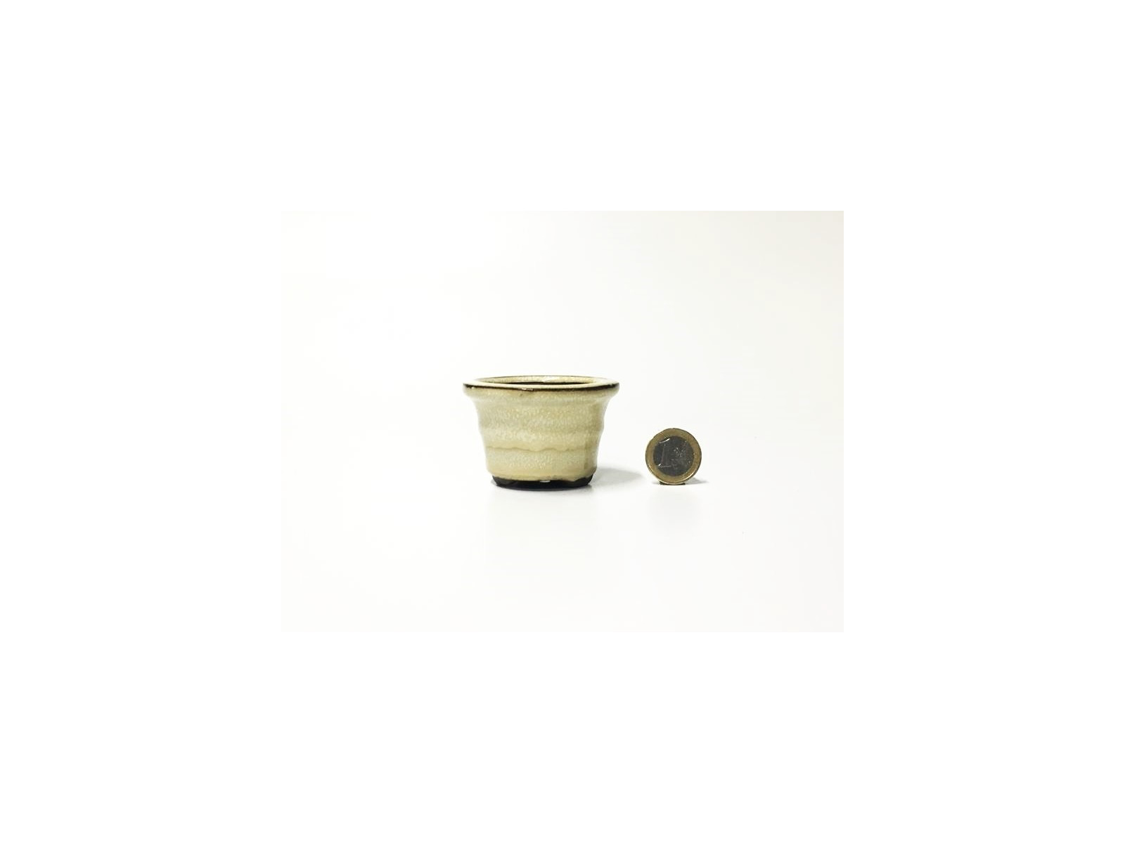 Tiesto redondo 6.5 cm crema 32511/16 bonsai mame kusamono