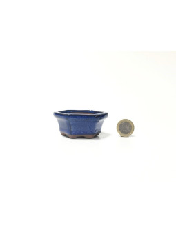 Tiesto hexagonal 7 cm azul 32511/20 bonsai kusamono mame