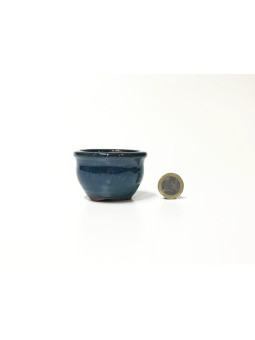 Tiesto redondo 6.5 cm azul 32511/21 bonsai kusamono mame