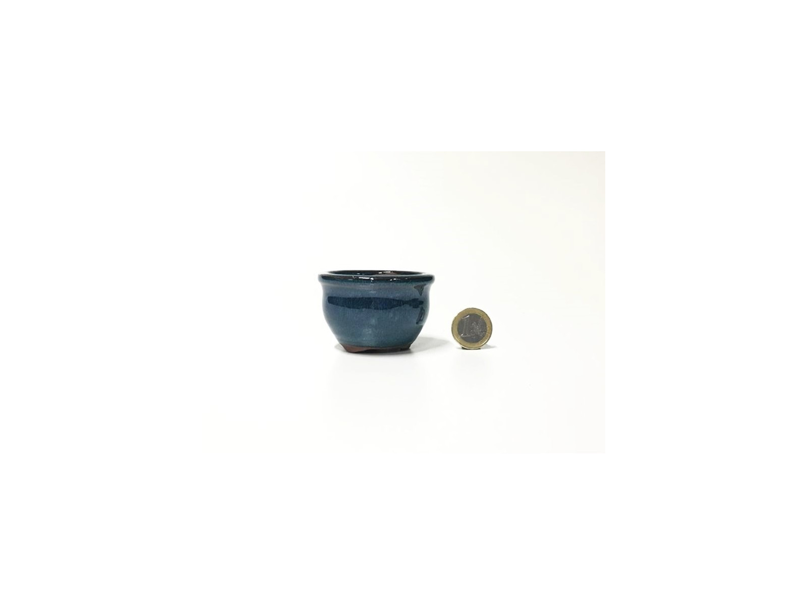 Tiesto redondo 6.5 cm azul 32511/21 bonsai kusamono mame